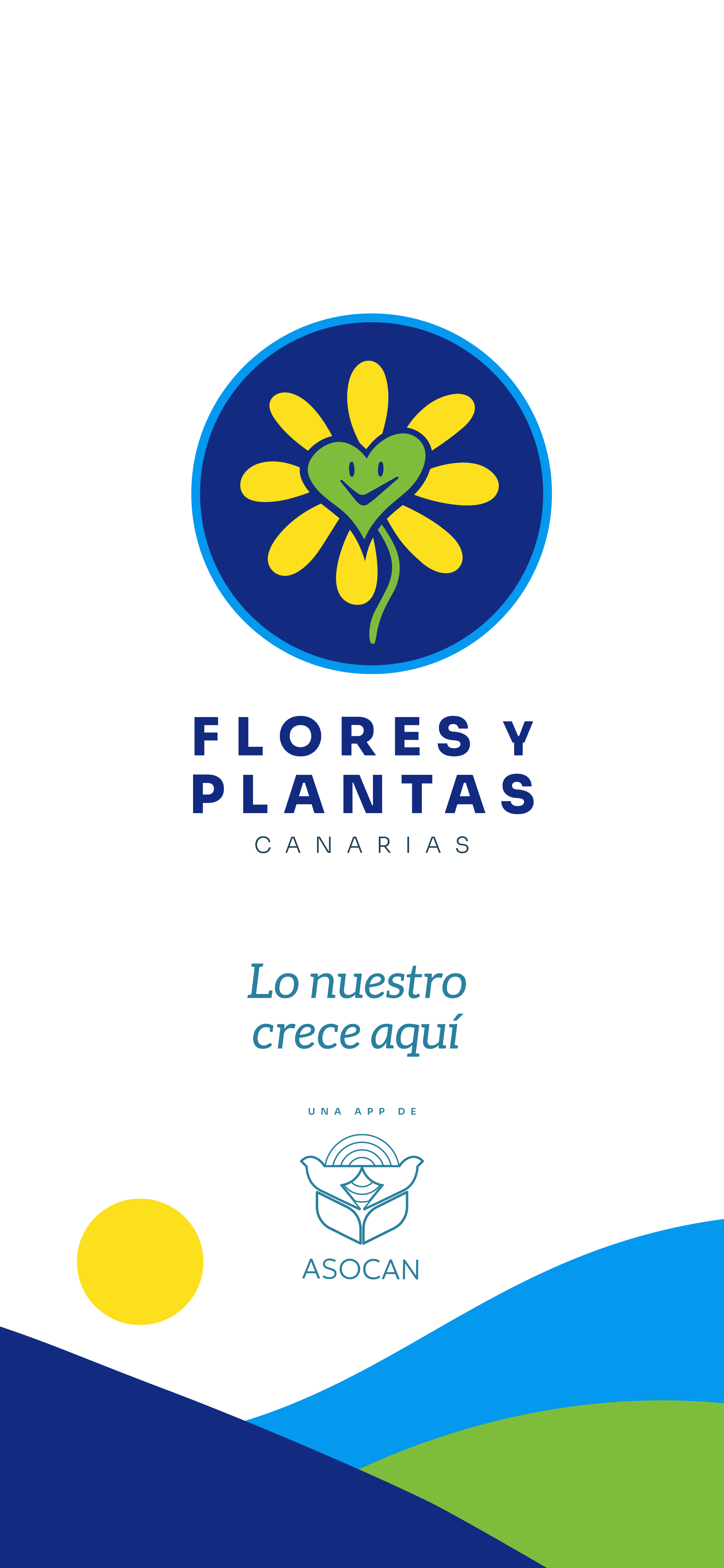 Pantalla de bienvenida de la app Flores y Plantas Canarias
